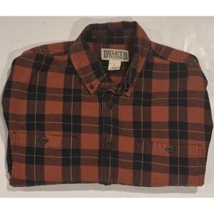 DULUTH Men's LG 100% Cotton Flannel Long Sleeve Button Down Buffalo Plaid Shirt